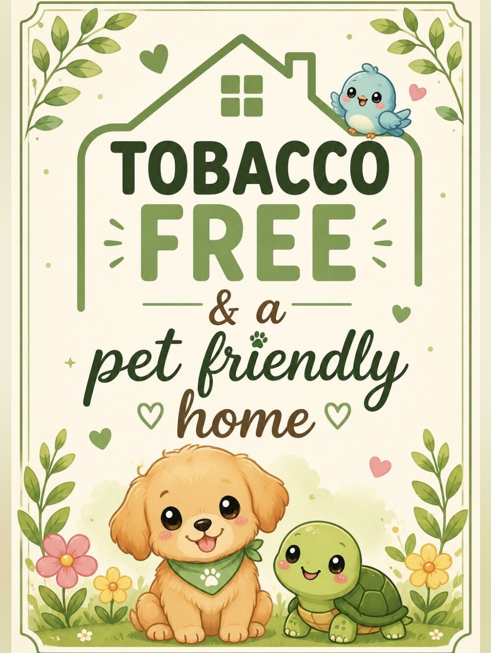 Our Home Is Tobacco Free & Pet Friendly.